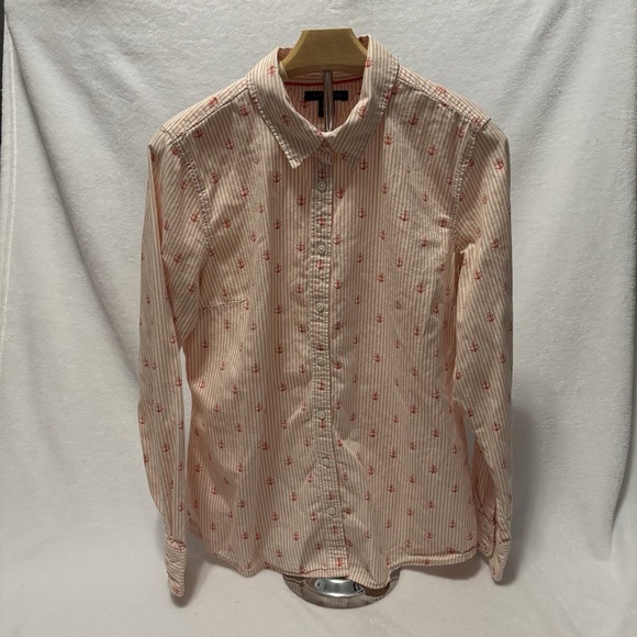 Tommy Hilfiger Tops - Tommy Hilfiger Women's Anchor Shirt Pink Stripes Nautical Boat Pattern Size Lg